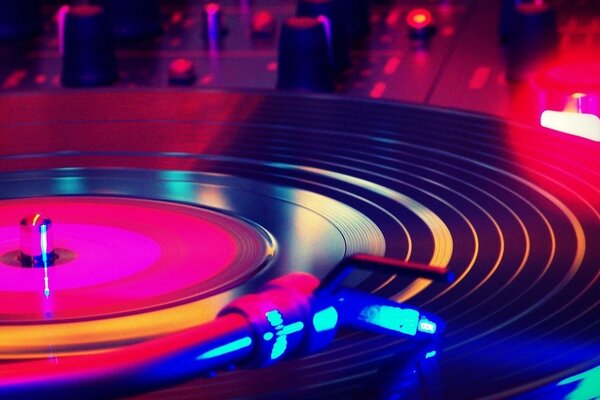 Vinyl record with sound music