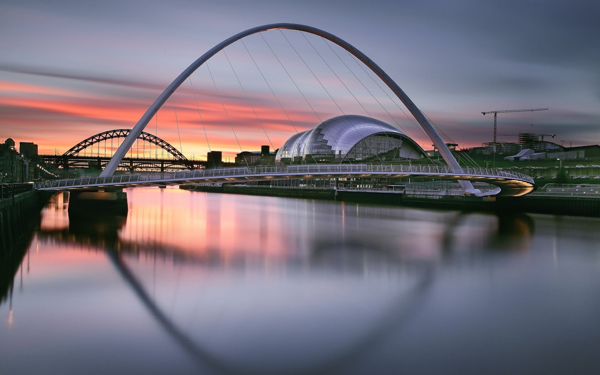 bridges bridge city river water reflection architecture travel urban sky sunset cityscape evening dusk building light downtown blur skyline dawn