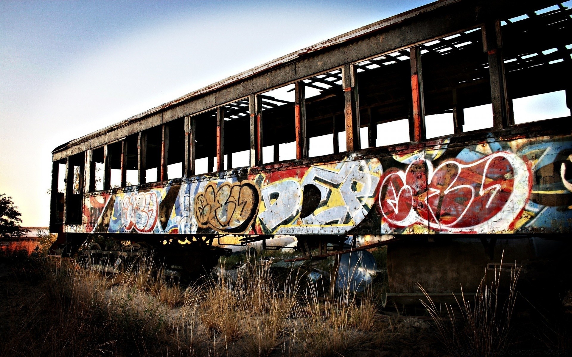 graffiti train railway track engine transportation system vehicle wagon travel vintage outdoors carriage old steel color