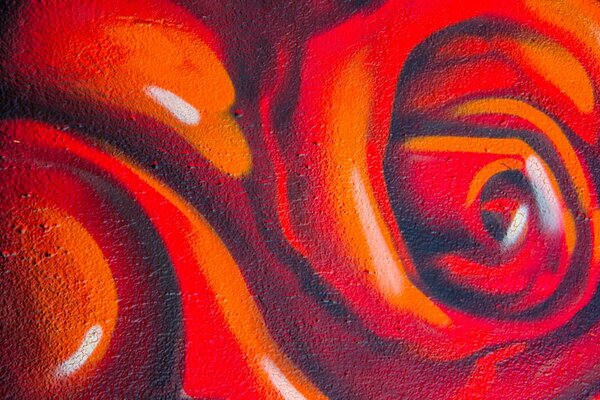 Graffiti of red big roses