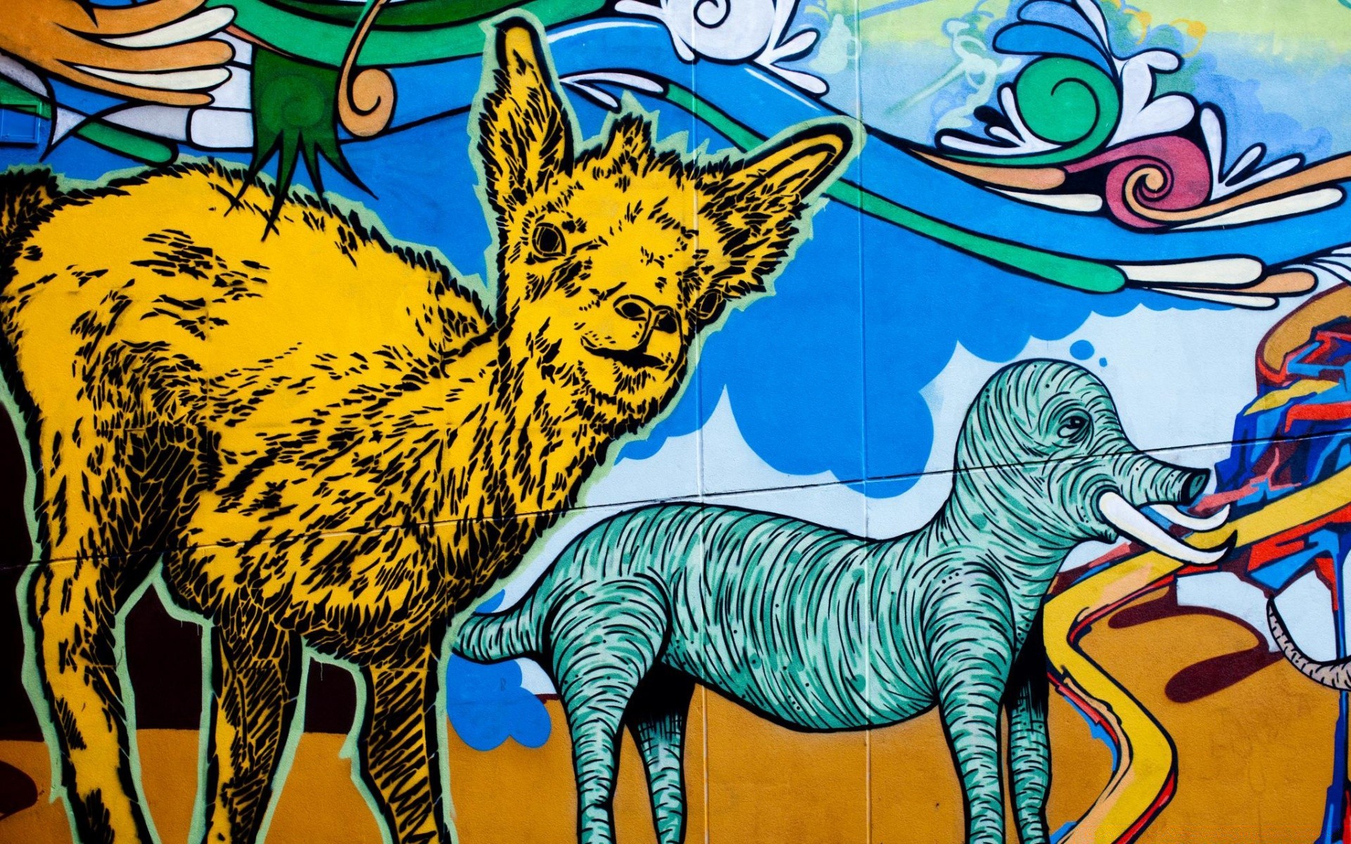 graffiti arte pittura illustrazione cultura pittura murale stampa a colori modello di disegno animale immagine antica