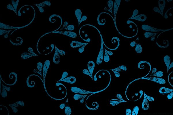 Floral ornament on a black background