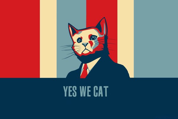 Image vectorielle d un drapeau avec un chat