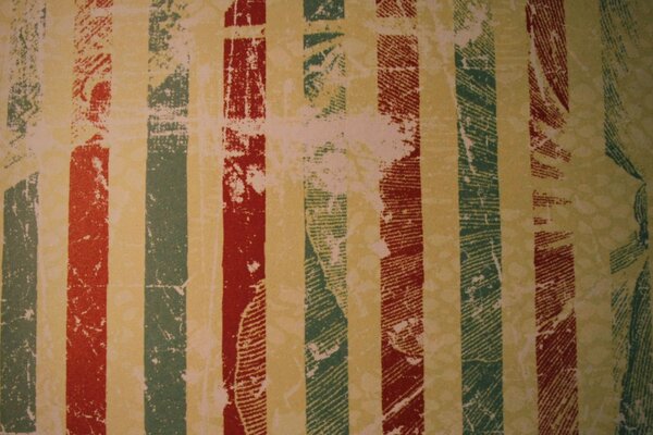 Striped wallpaper shuffled and battered