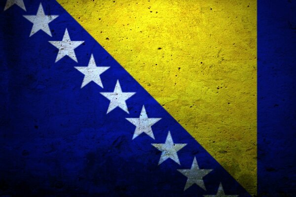 Nationalflagge blau-gelb mit Sternen