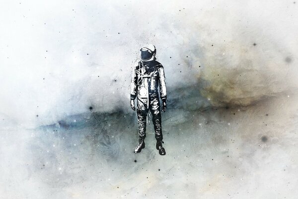 Cosmonaut in grunge style