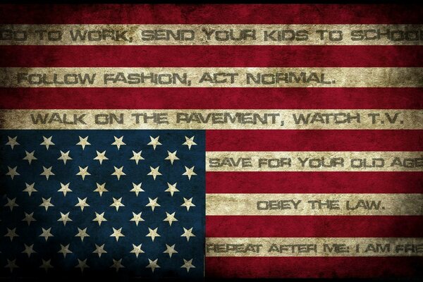 The US flag in the grunge style