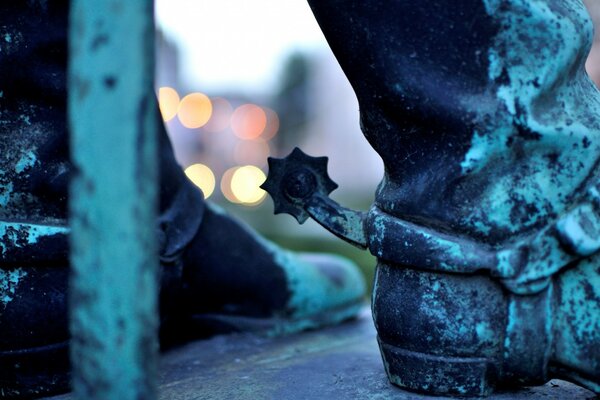 Art sculpture of a man on the street