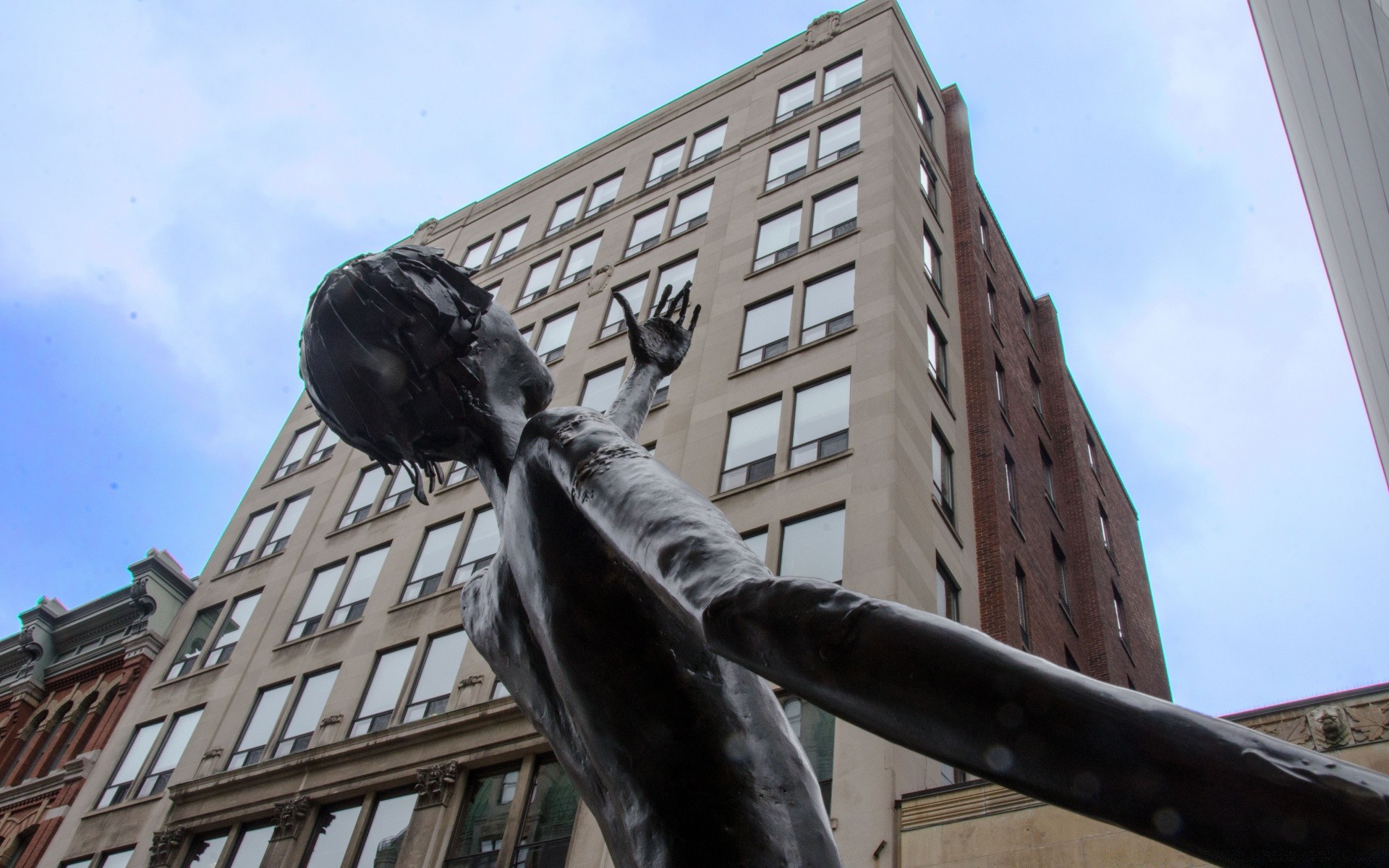 sculpture architecture city sky building downtown outdoors urban travel business glass window blue sky statue