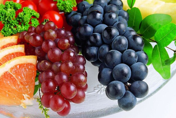 Still life of fresh fruits saturated with vitamins