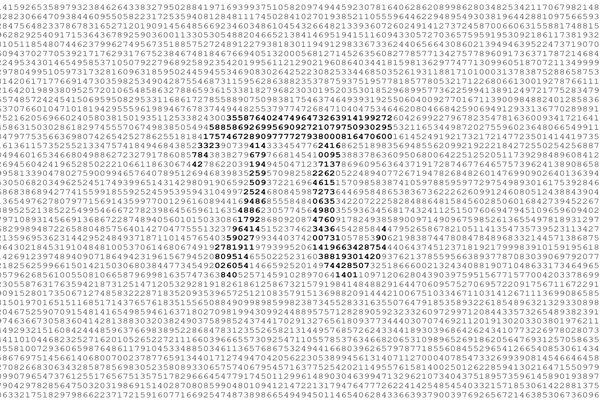 The sign of the number Pi is made up of black digits on the background of a row of gray digits