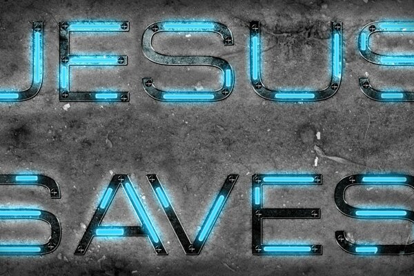 Napis Jesus saves na pulpit