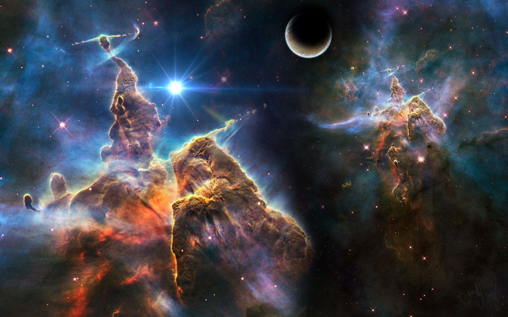 Space art space stars nebula stars planet pl - Phone wallpapers
