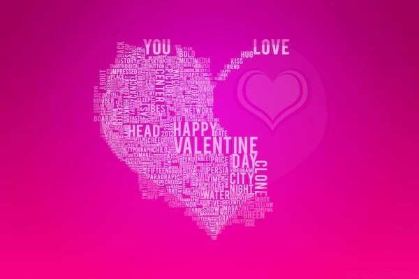 Серце День святого Валентина романтика рожевий написи