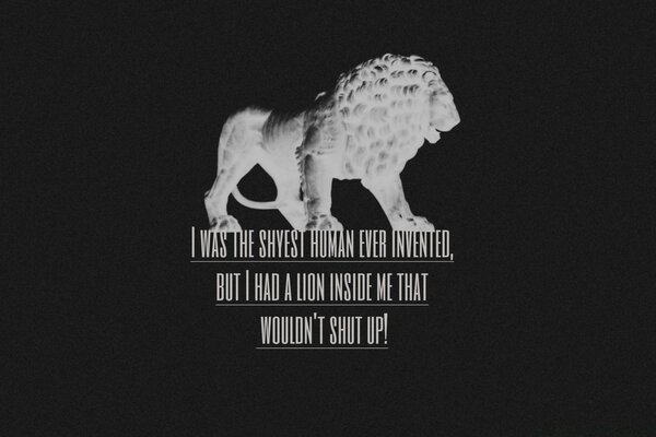 Wallpaper with a lion and a slogan