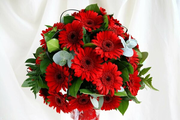 Wedding bouquet of red flowers