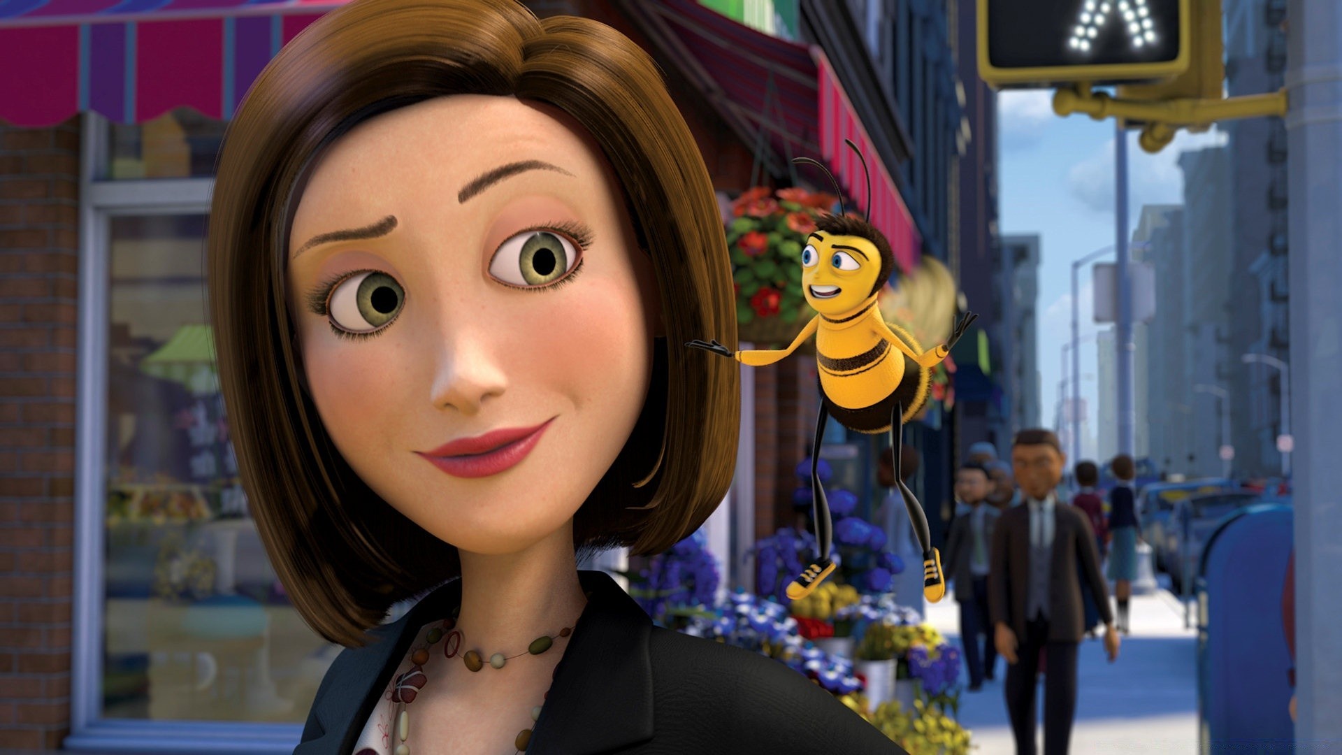 bee movie woman indoors business shopping stock exhibition fun wear