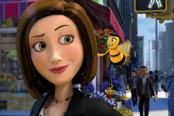 Cartoon bee movie ape ragazza