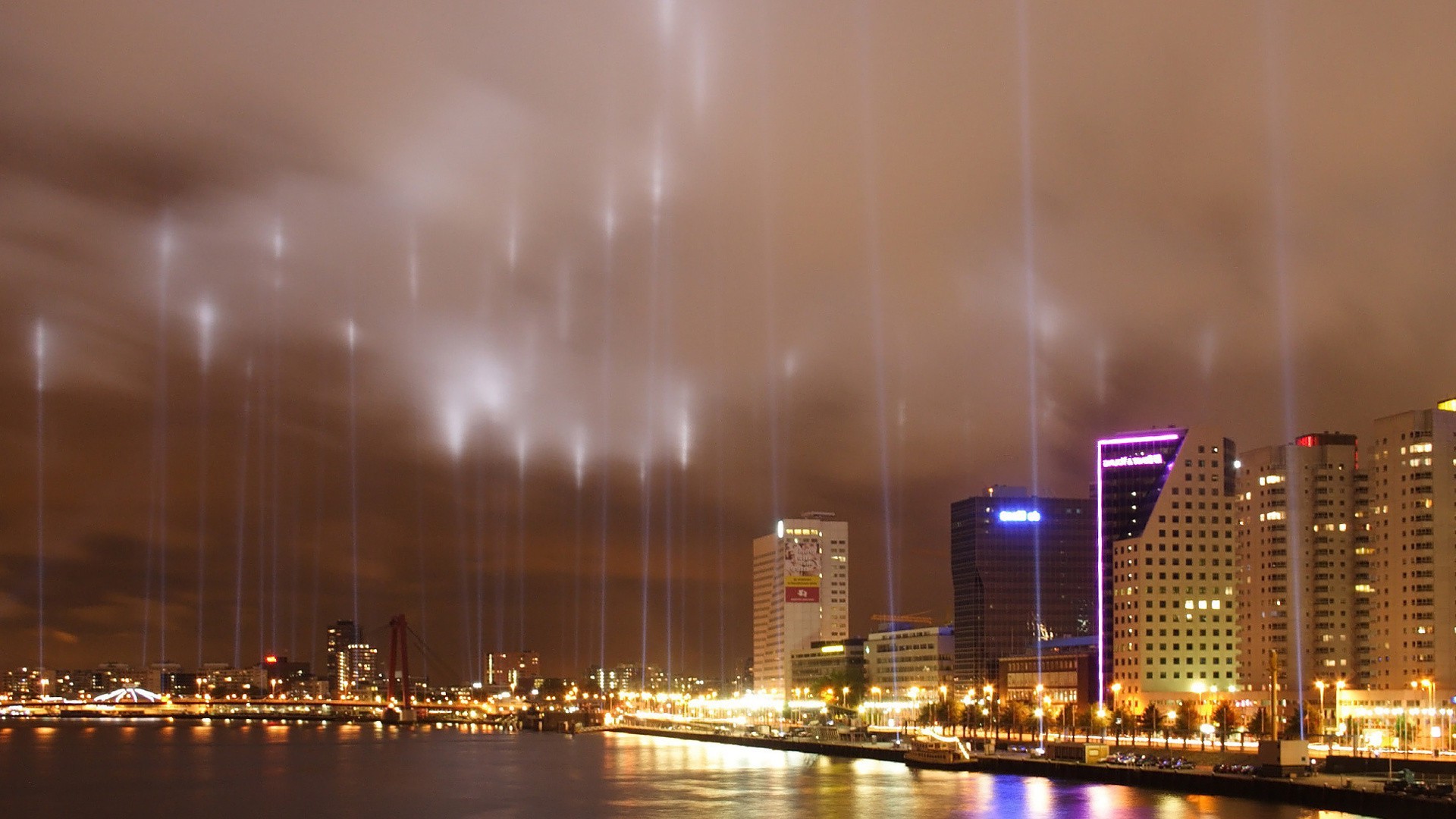 ciudades centro de la ciudad ciudad rascacielos arquitectura casa skyline viajes crepúsculo urbano negocios desenfoque agua puente cielo noche río luz finanzas reflexión