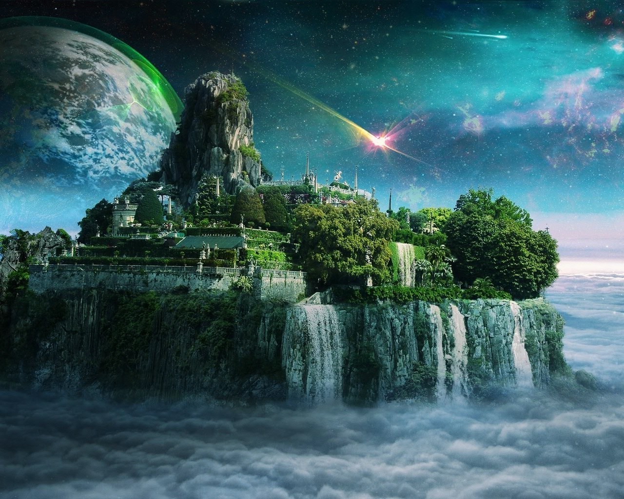 paisajes planetas agua viajes universo cielo en forma de bola naturaleza luna paisaje astronomía fantasía medio ambiente atmósfera luz sol reflexión fantasía espacio océano ilustración