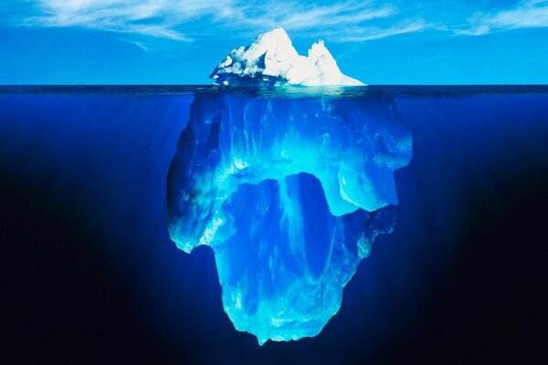 An underwater iceberg in a huge ocean