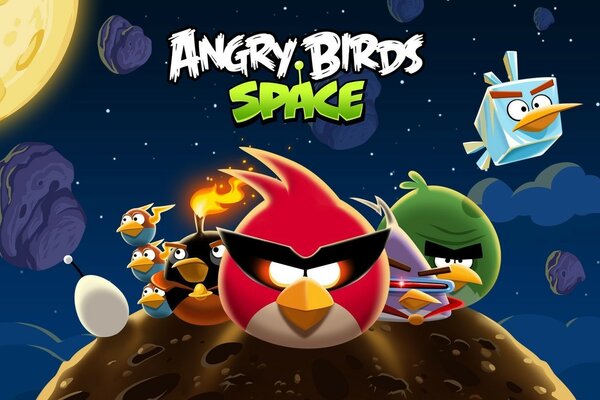 Angry birds na tle kosmosu