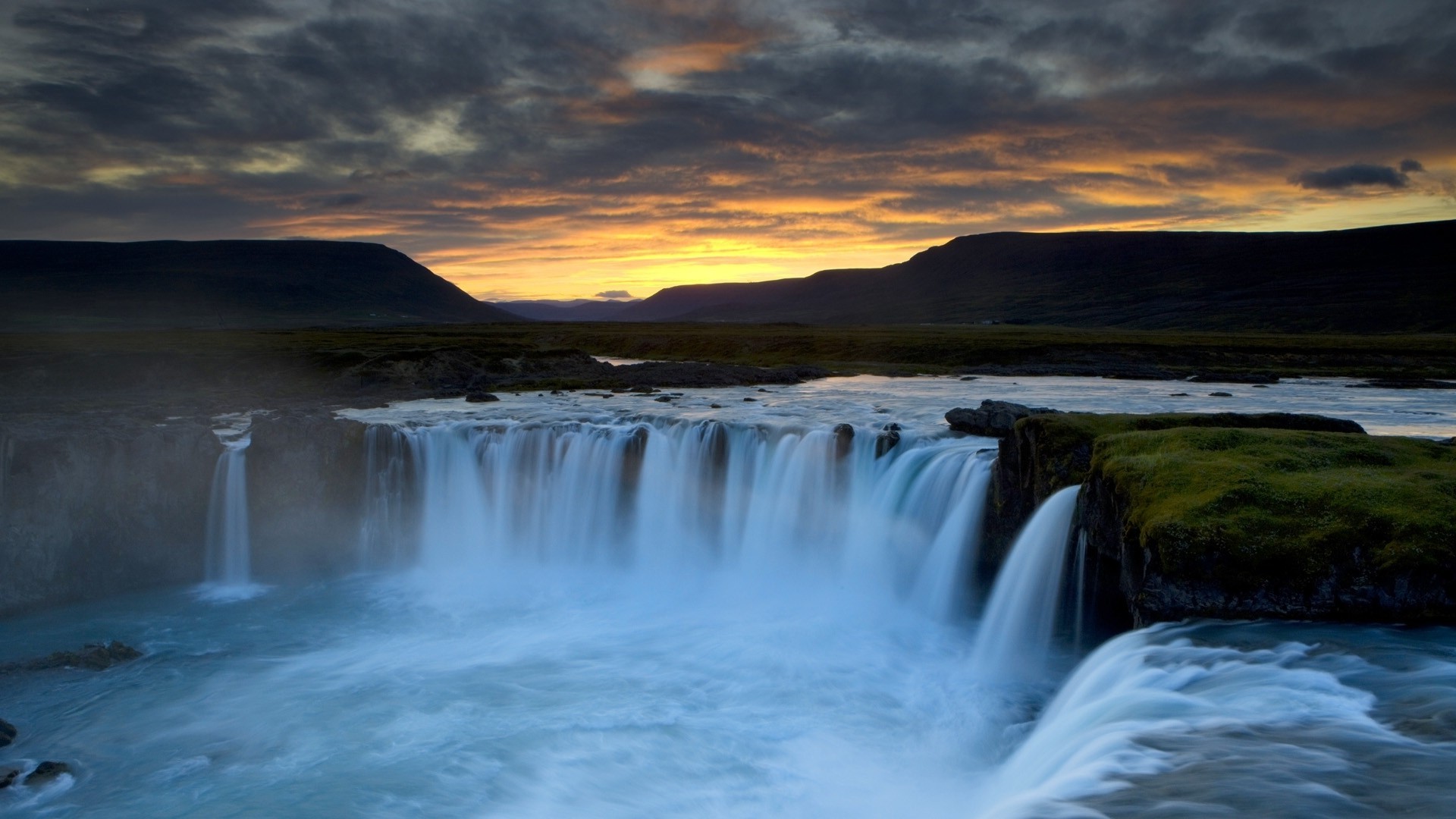 cascate acqua cascata tramonto all aperto fiume viaggi natura paesaggio alba crepuscolo sera roccia cielo