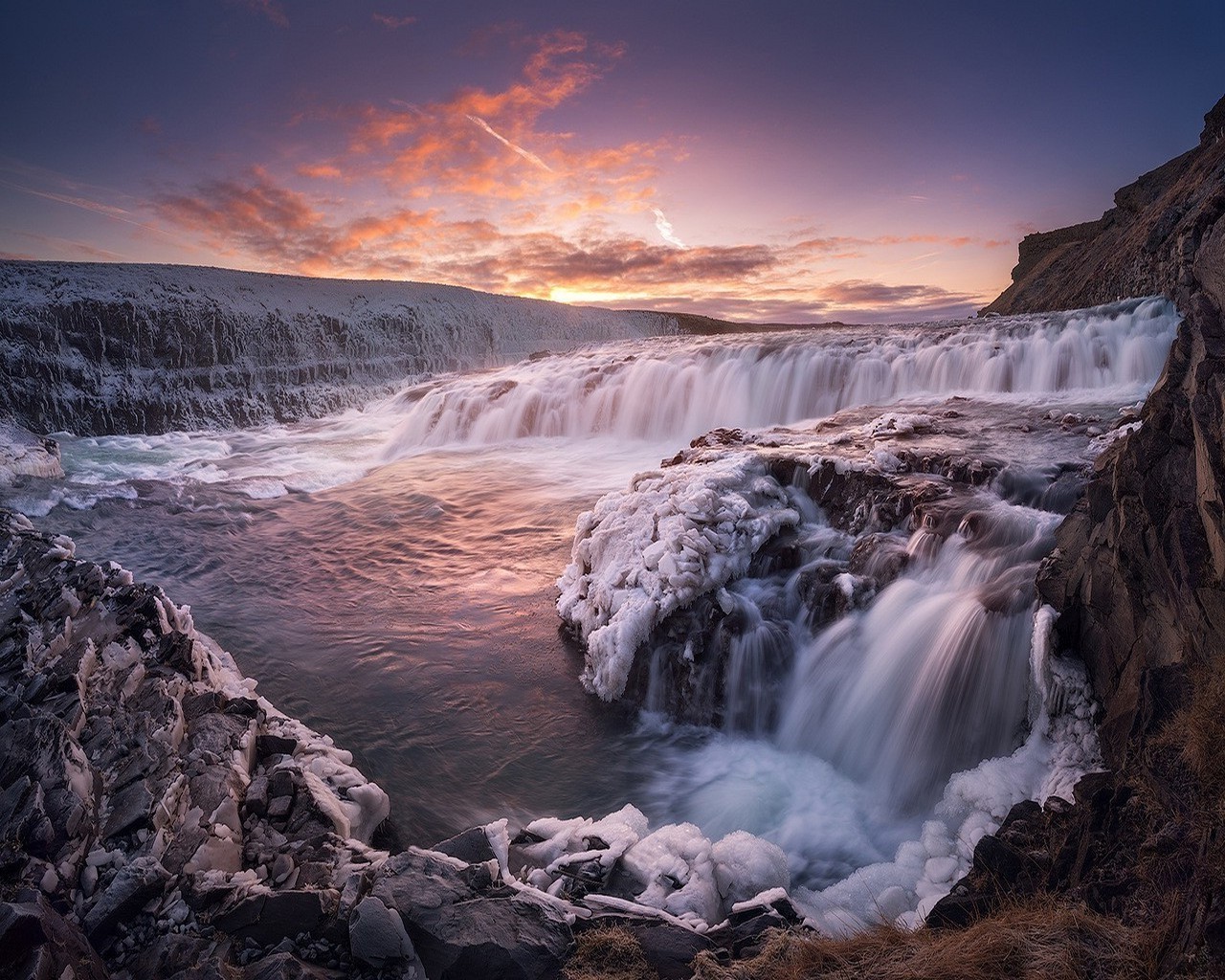 wasserfälle wasser landschaft fluss reisen natur sonnenuntergang wasserfall morgendämmerung rock himmel im freien schnee eis