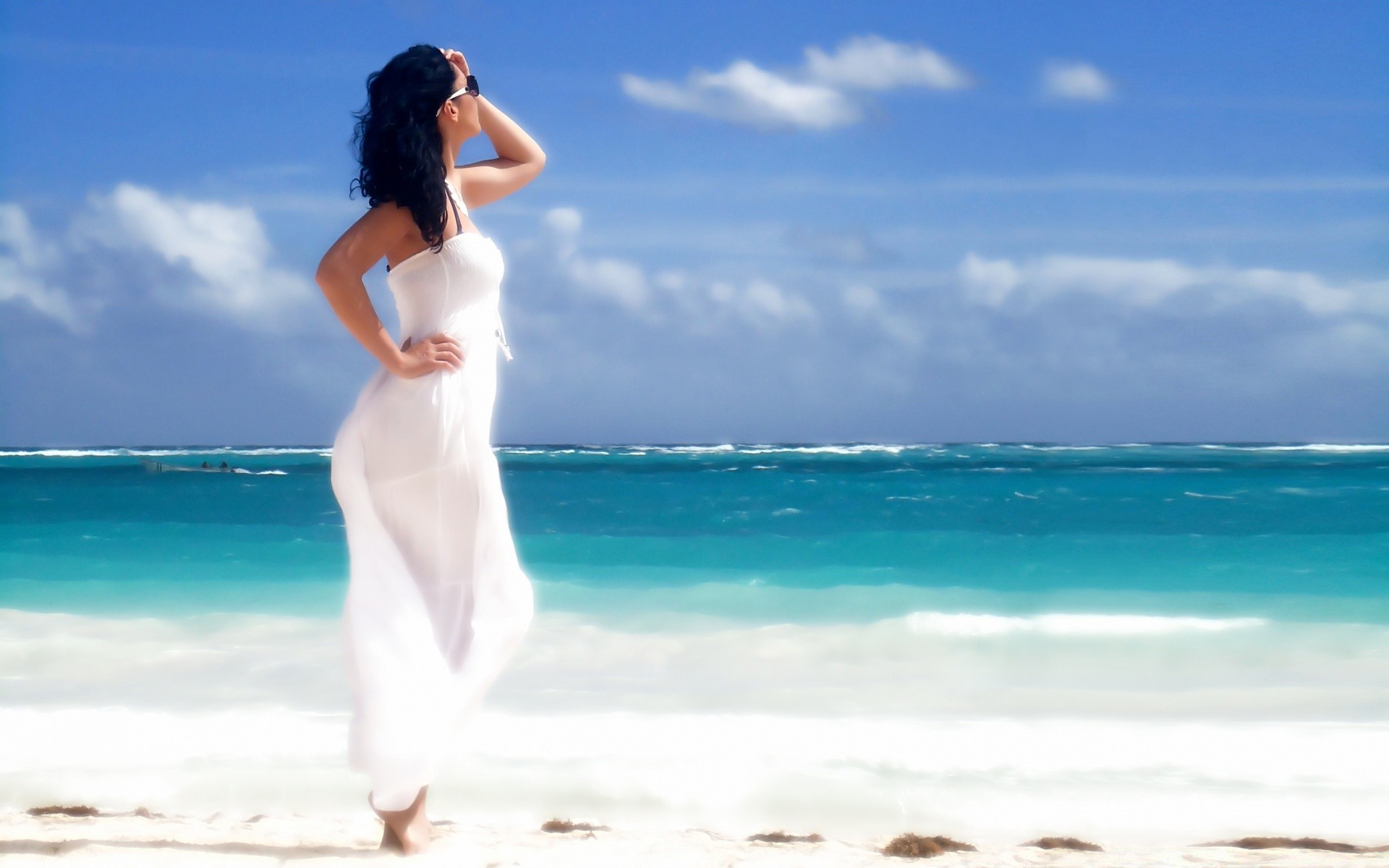 models beach water sand summer sea ocean sky relaxation tropical nature travel sun seashore fair weather leisure woman