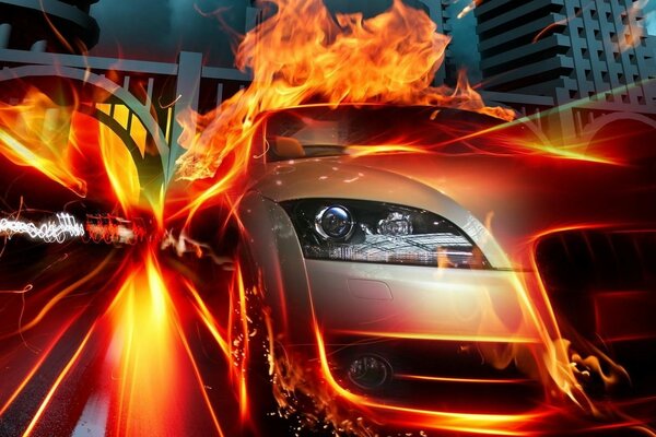 Conception de voiture de sport flamboyante