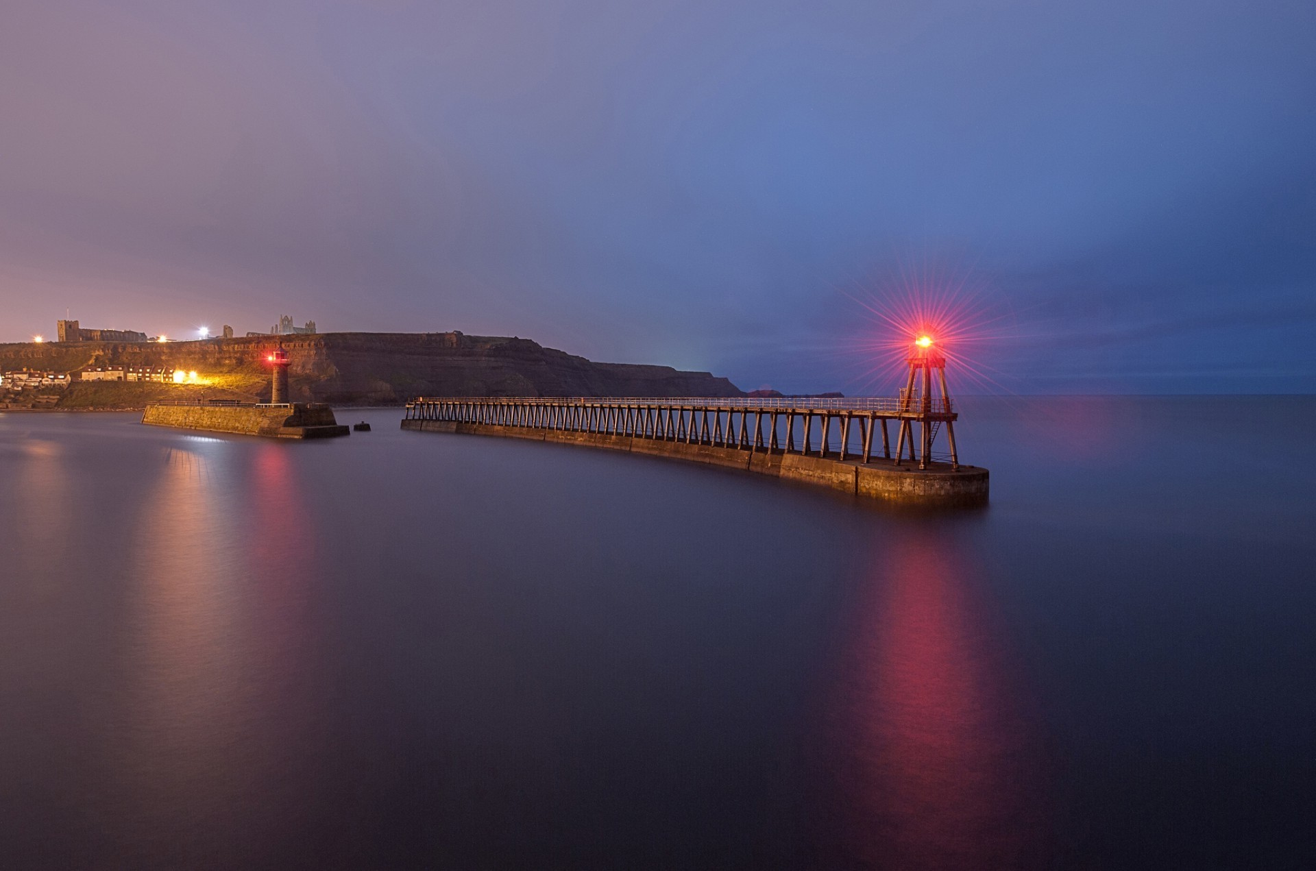 night evening twilight water sunset bridge evening river reflection dawn dusk sea travel sky