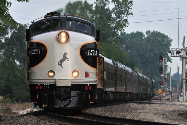 A train moving along the rails