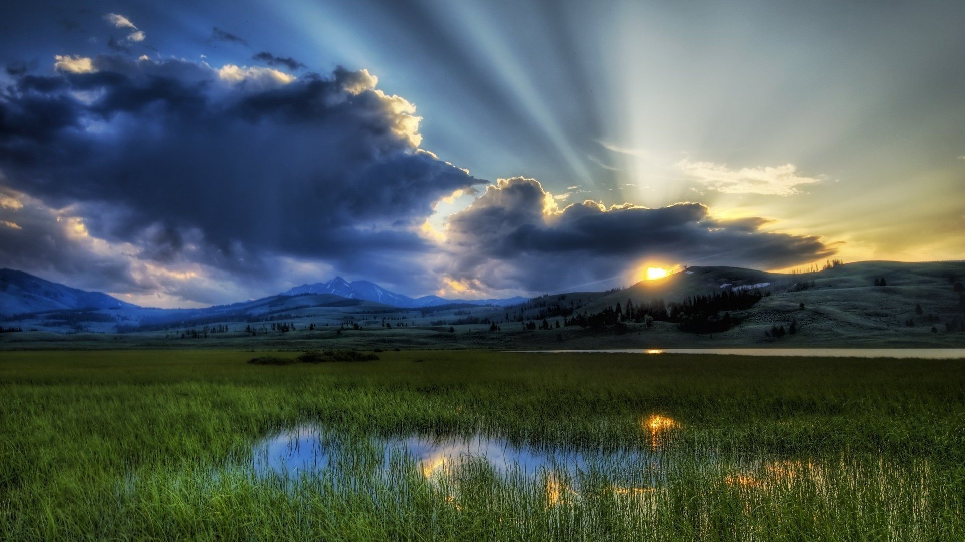 lago paisaje puesta de sol cielo amanecer naturaleza al aire libre sol hierba buen tiempo agua noche tiempo tormenta nube pastizales