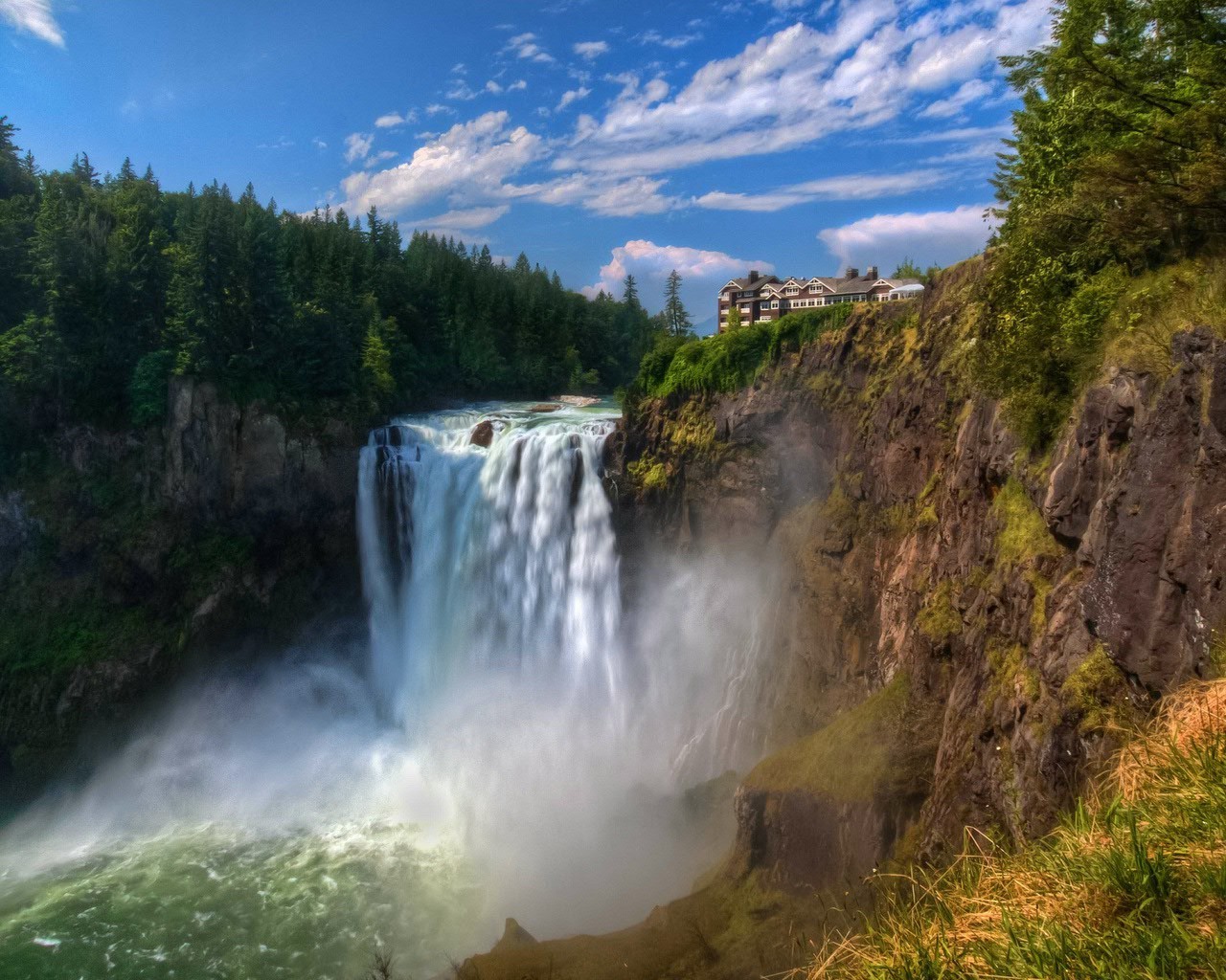 waterfalls waterfall water landscape nature travel outdoors river wood rock fall mountain rainbow tree