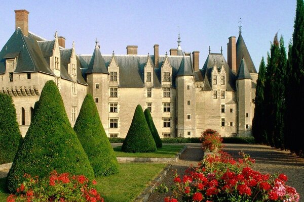 Hermoso castillo arquitectónico en verano