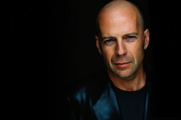 Bruce Willis on a black background