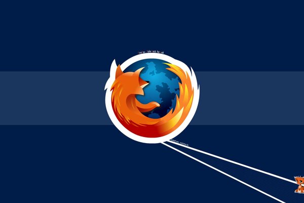 Ilustración de firefox en forma de bola con un zorro