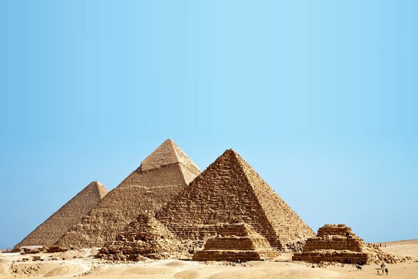 Famous pyramids in the hot desert