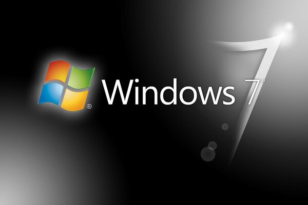 Windows sette su sfondo nero icona