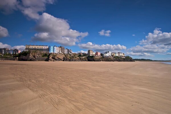 Instead of a beach on the sand, the city