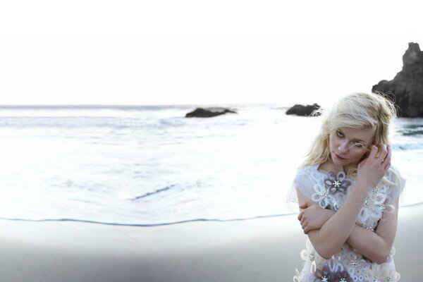 Cute girl on the seashore