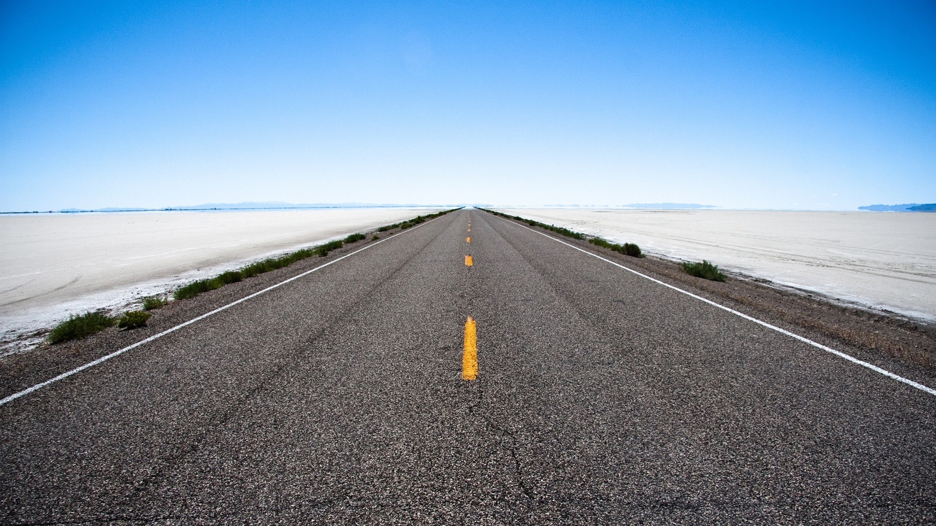 road asphalt highway landscape sky guidance travel empty horizon straight desert