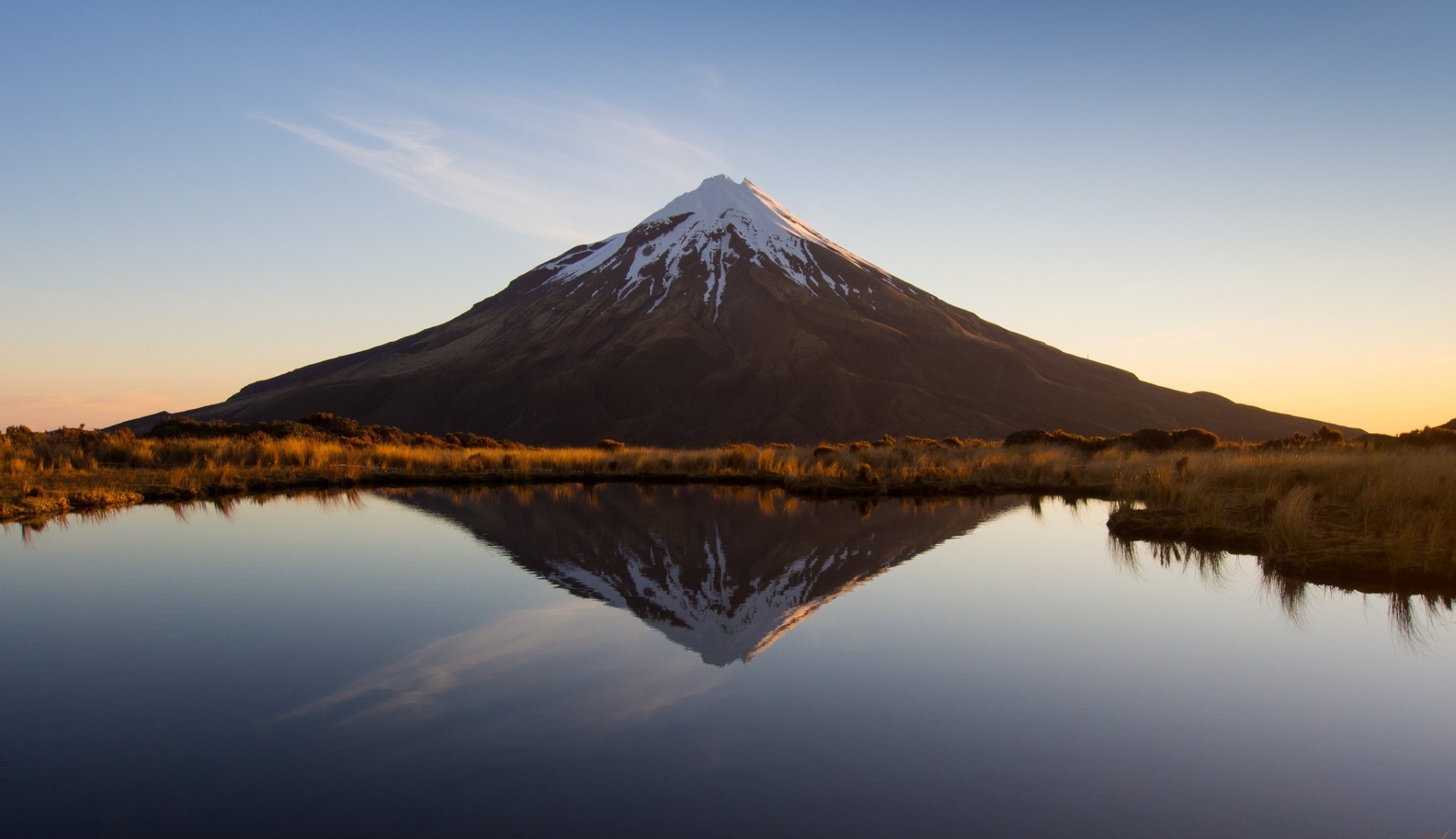 famous places lake water mountain volcano landscape snow travel reflection dawn sky sunset outdoors nature