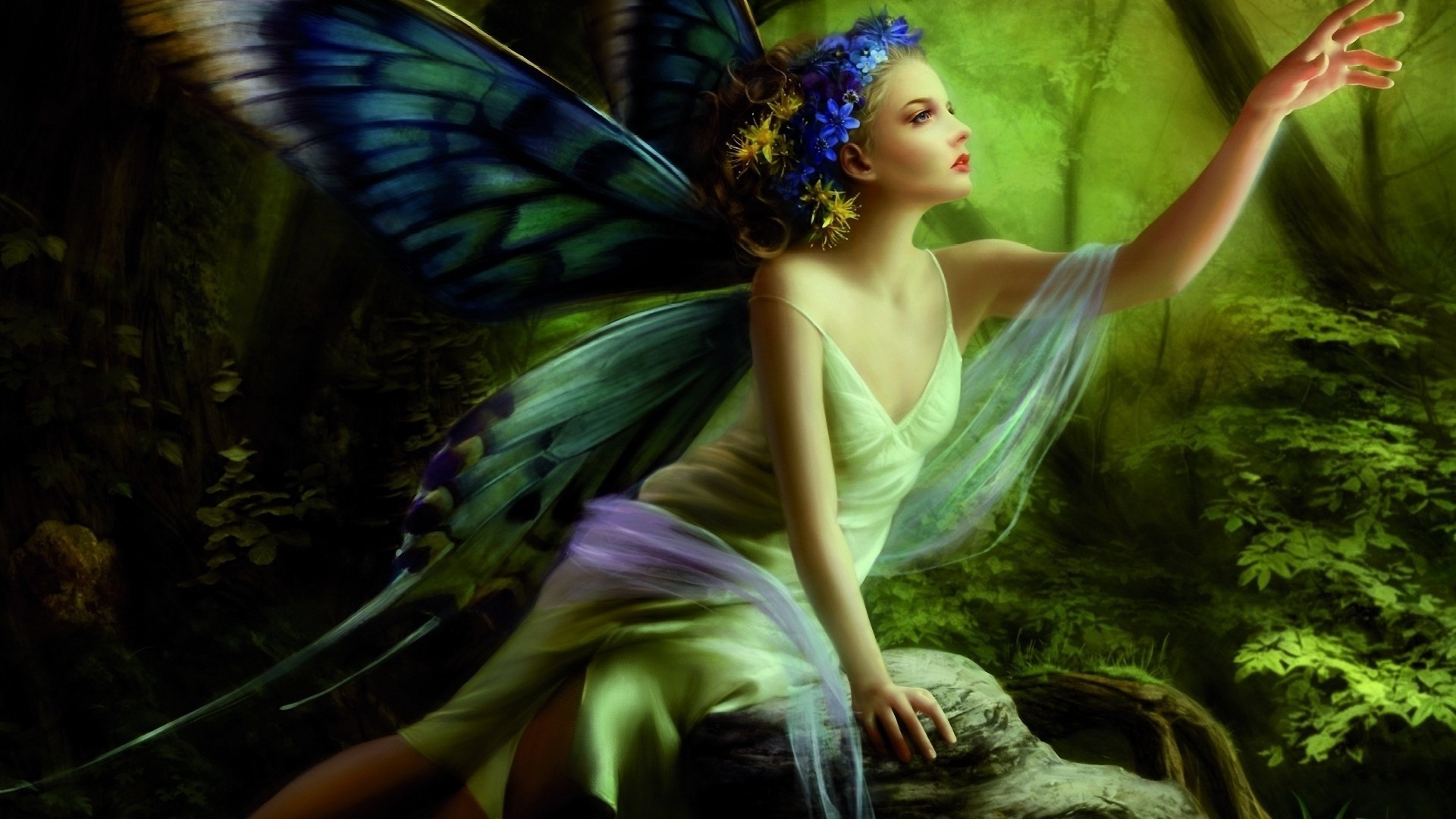 witch woman nature girl summer beautiful art model light fairy one