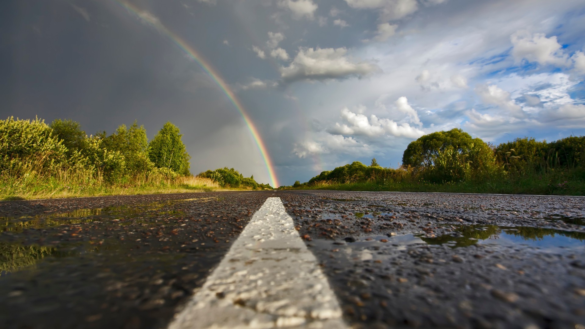 road nature landscape water sky rainbow rain lake river summer travel outdoors dawn tree storm guidance sunset fall reflection