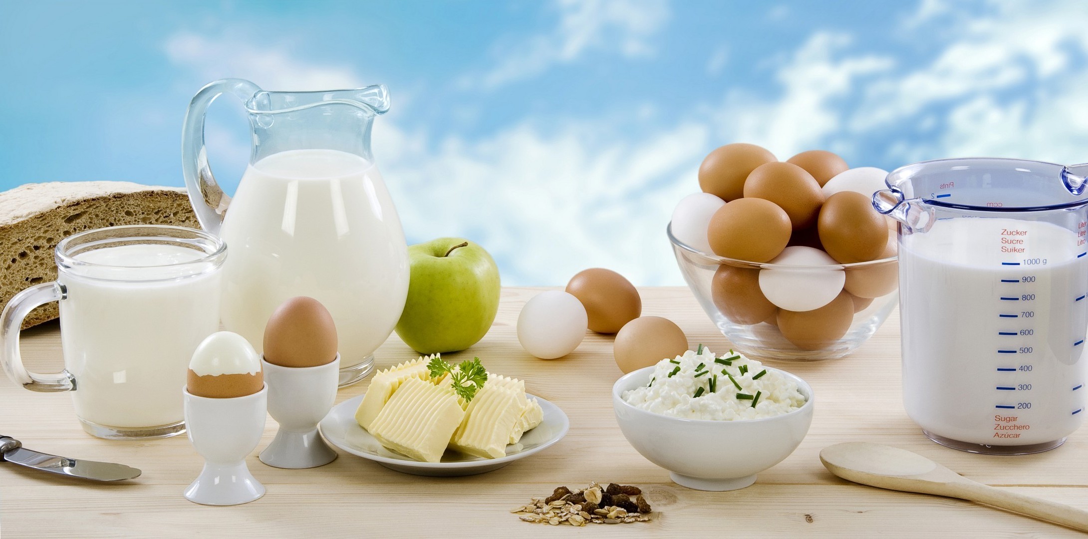 frühstück milch essen ei glas tabelle gesund