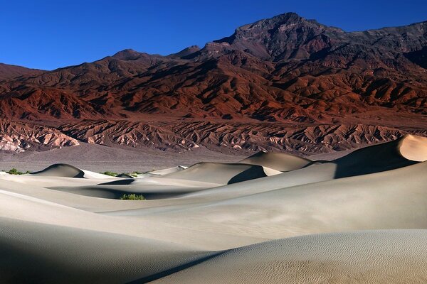 Mountain landscape of the desert at dawn