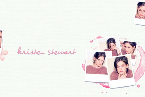 Photos of Kristen Stewart on a white background