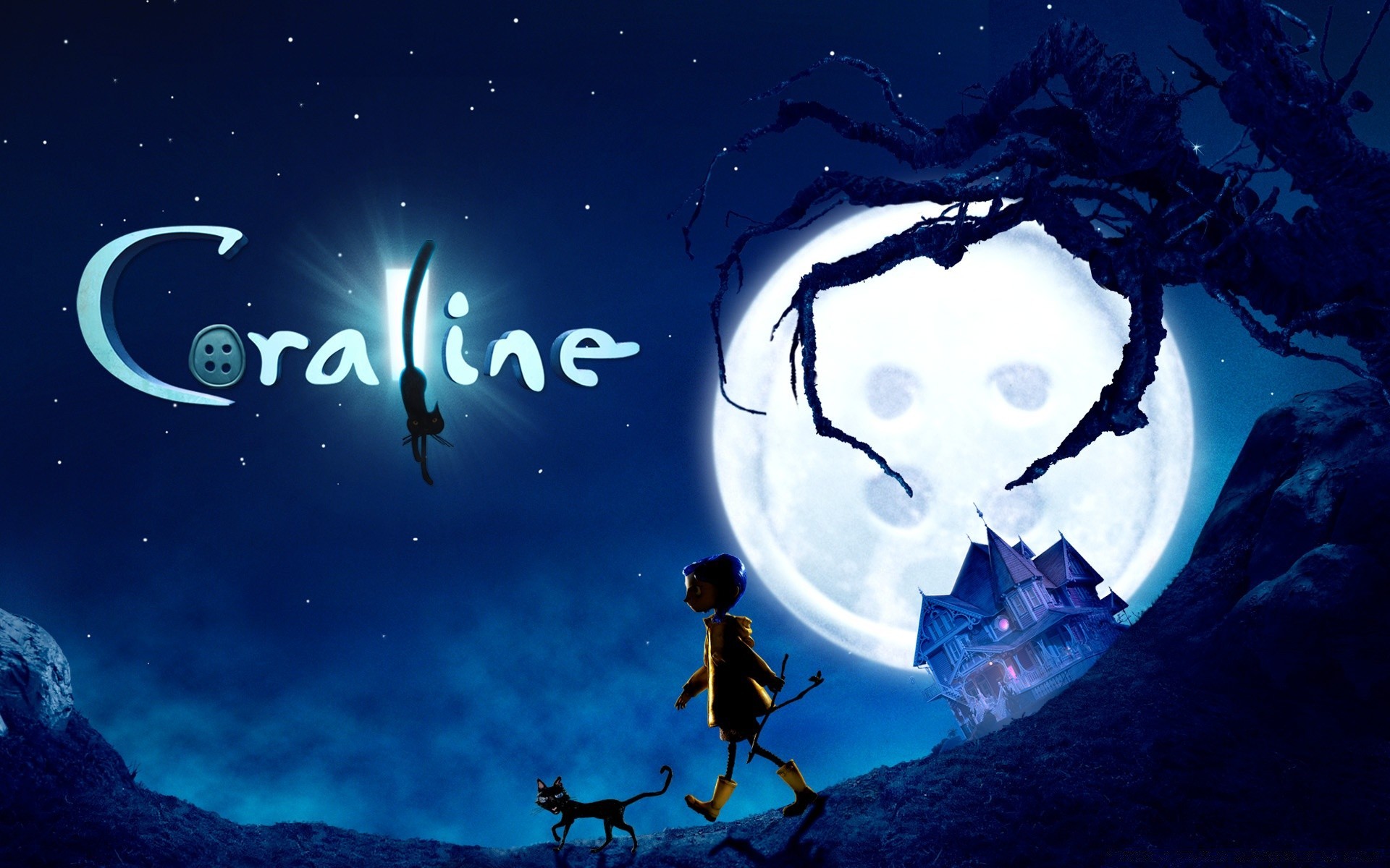 coraline luna oscuro halloween escritorio naturaleza medianoche submarino planetas