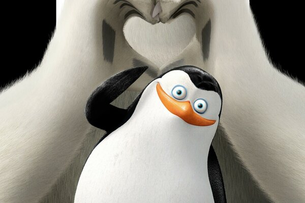 Pingouin du dessin animé Madagascar. Comédie pour toute la famille